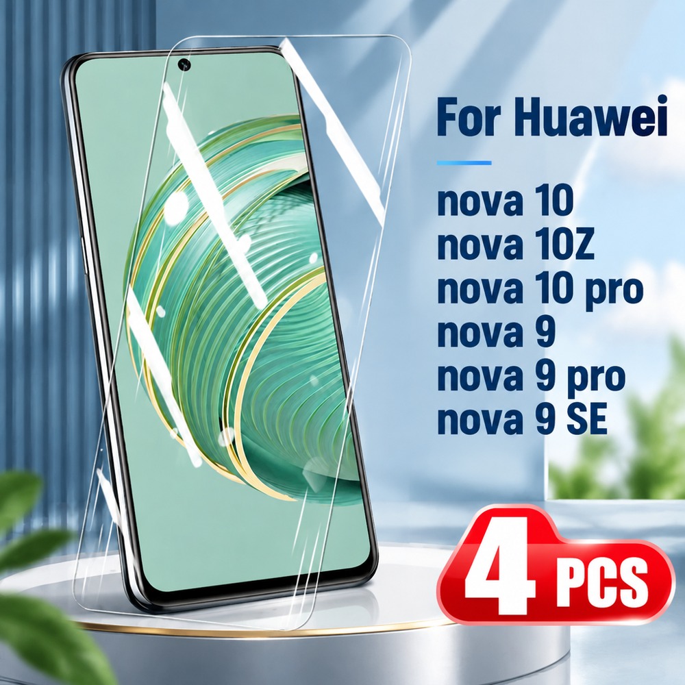 Huawei Nova 12 - 4 защитных стекла для экрана смартфонов